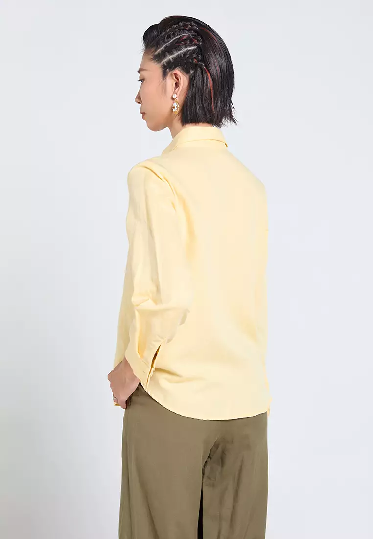 Basic Long-Sleeve Linen Shirt