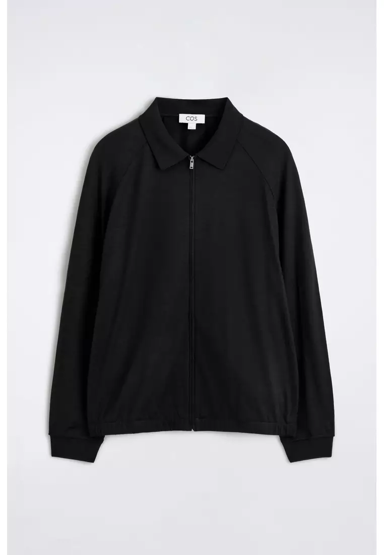 WOOL-JERSEY BOMBER JACKET