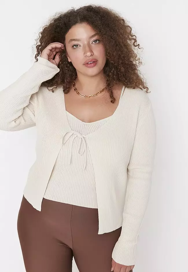 Plus size 2024 cardigan set