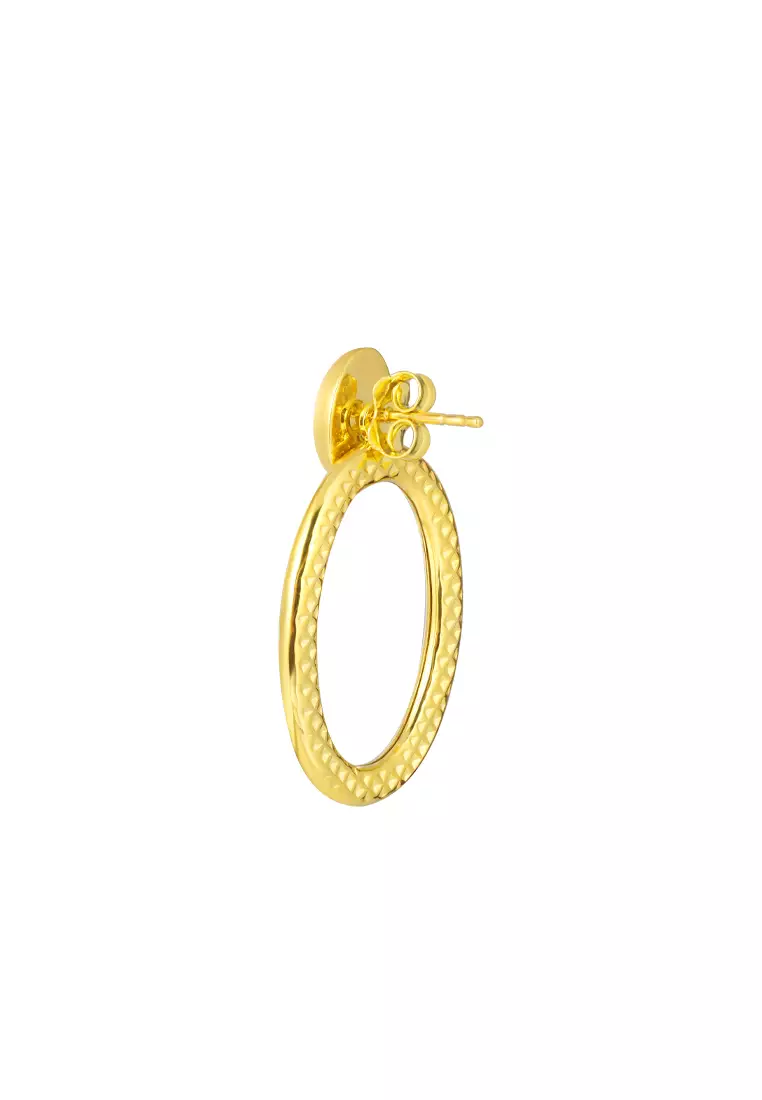 TOMEI Lusso Italia Oval Dangling Earrings, Yellow Gold 916