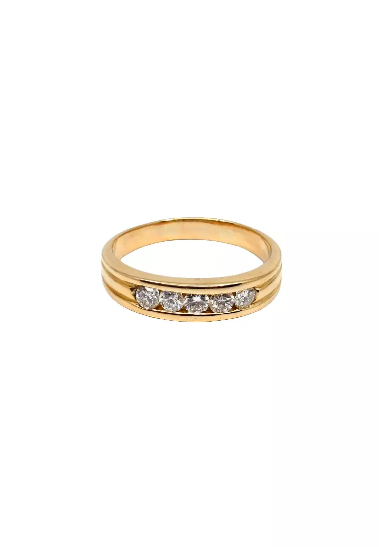 18K Yellow Gold Lady Ring with Diamonds
