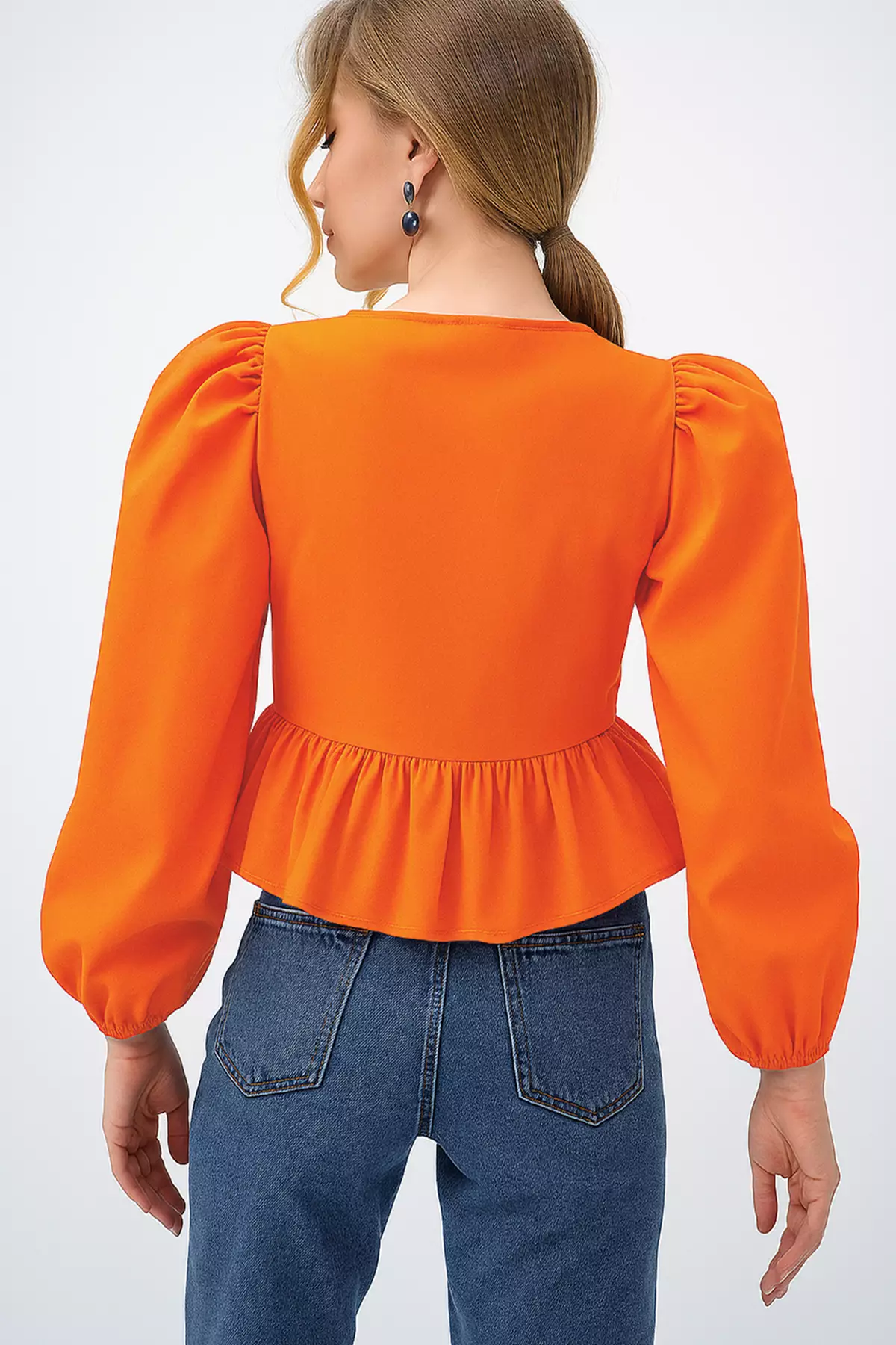 Bow Tie Princess Sleeve Poplin Top