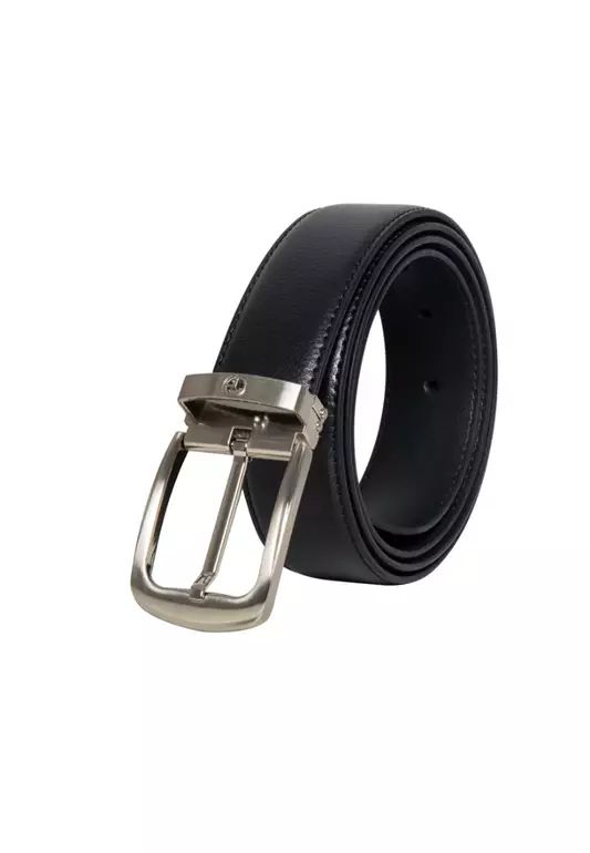 Goldlion Men Genuine Leather Pin Belt - Black