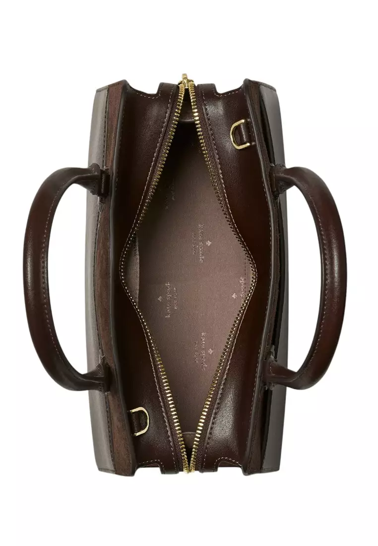 Madison Suede Medium Satchel - Hot Fudge