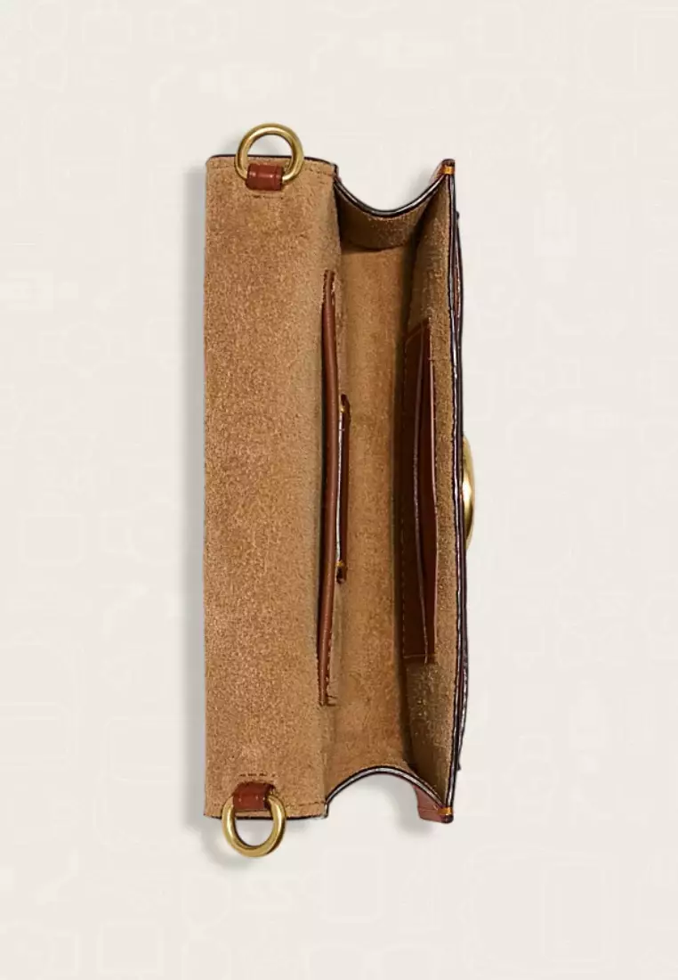 Coach Tabby Wristlet In Signature Canvas Tan Rust