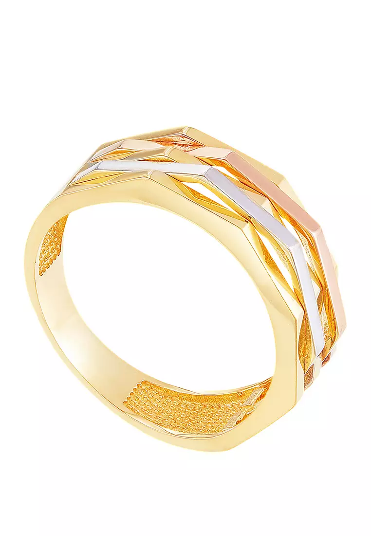 HABIB Oro Italia 916 Yellow, Rose and White Gold Ring GR45540321-TI (22K Gold)
