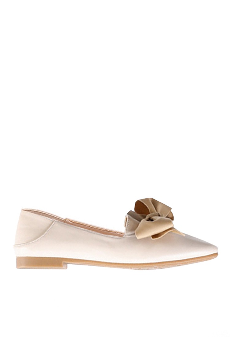 VANSA Stylish Microfiber Leather Bow Flats Shoes VSW-FFS5