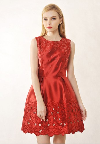 Avia Lasser Cut Dress Red