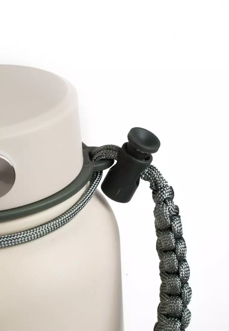 Crossing Paracord Bottle Carrier Strap with Carabiner - Grey