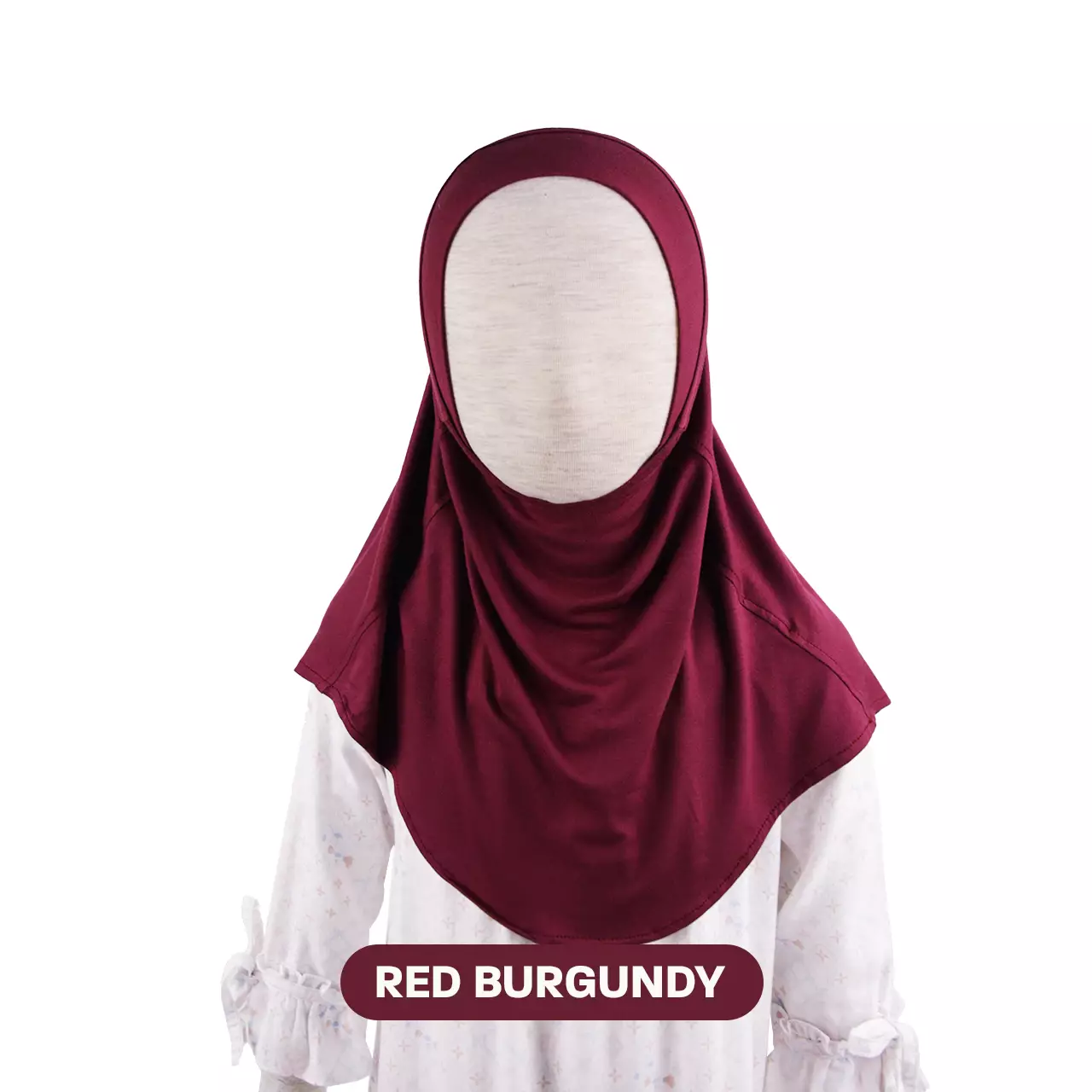 Mooi Hijab Instant Anak Jilbab Anak Perempuan Sarra Hijab - Red Burgundy