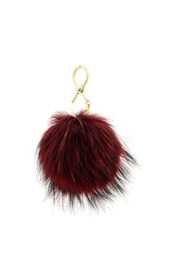 AMMIE & JOYCE red Fur Ball Women Bag Charm F5B66AC708C282GS_1