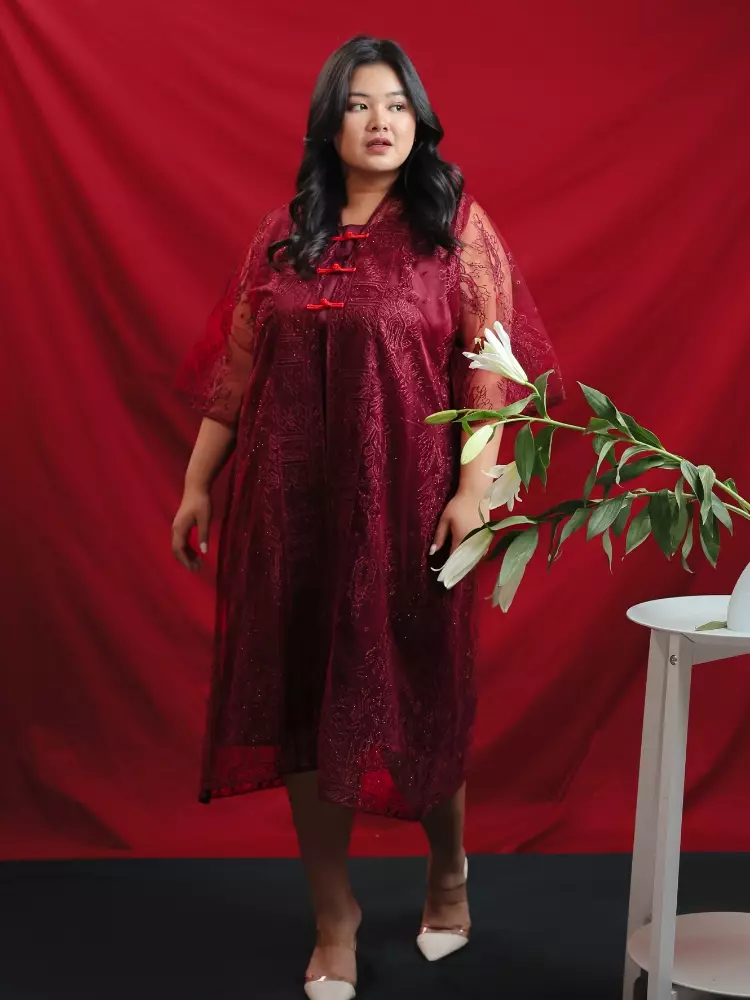 Xtramiles Ladies dress gouw dress maroon