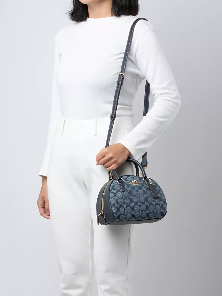 Coach CH140 Sydney Satchel In Signature Chambray cheapest IN Denim Multi