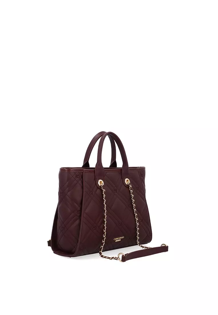 Buy Carlo Rino CR Madison Quilted Tote - Maroon 2026 Online | ZALORA