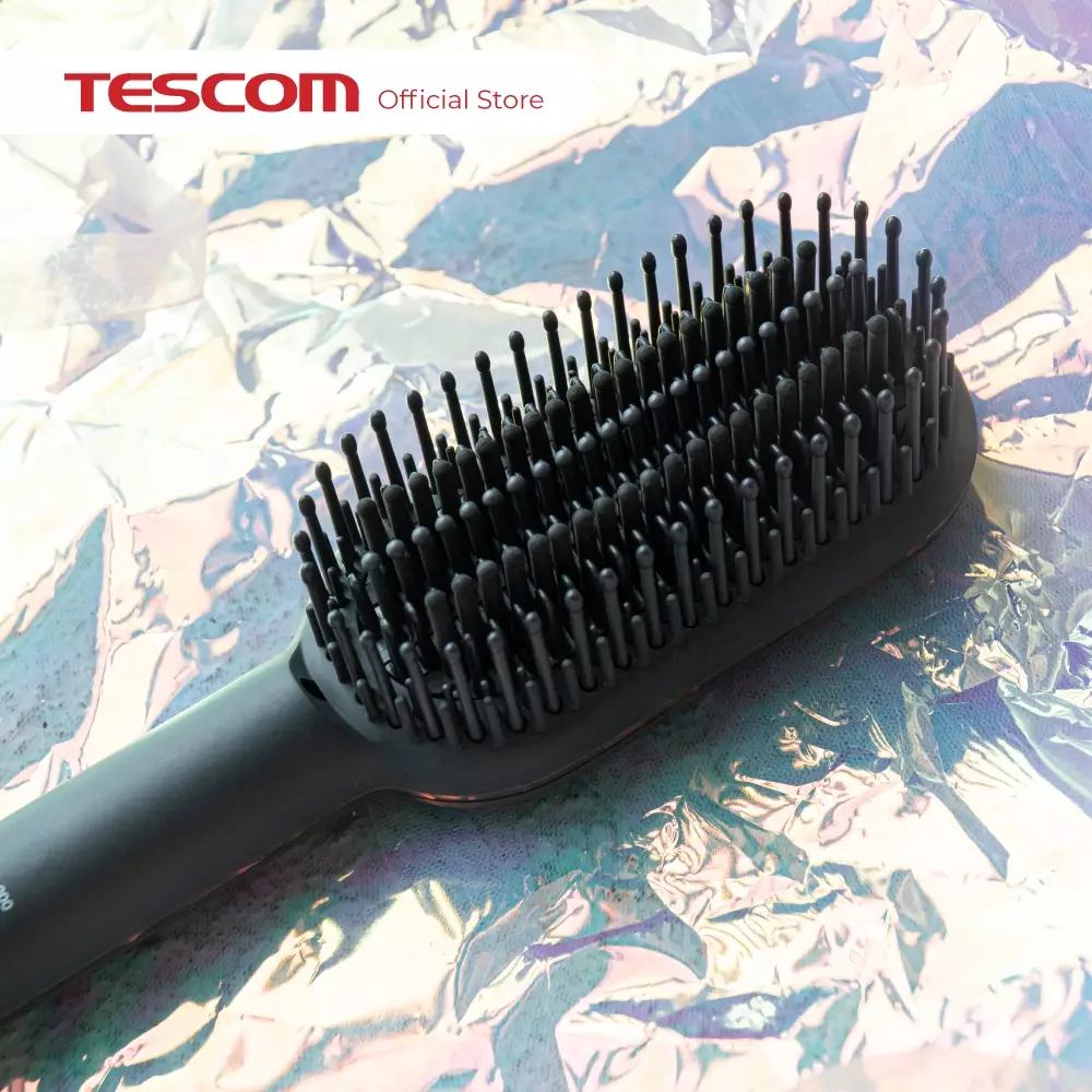 Tescom Ionic Smooth Hot Brush / Sisir Panas Pelurus Rambut TB550ID