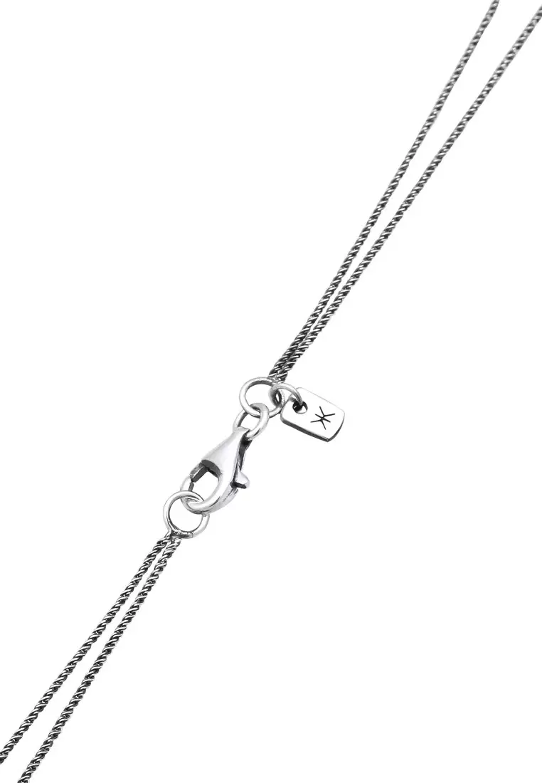 EXCLUSIVE Kalung Perhiasan Perak 925 Pria Cross Cord Layer