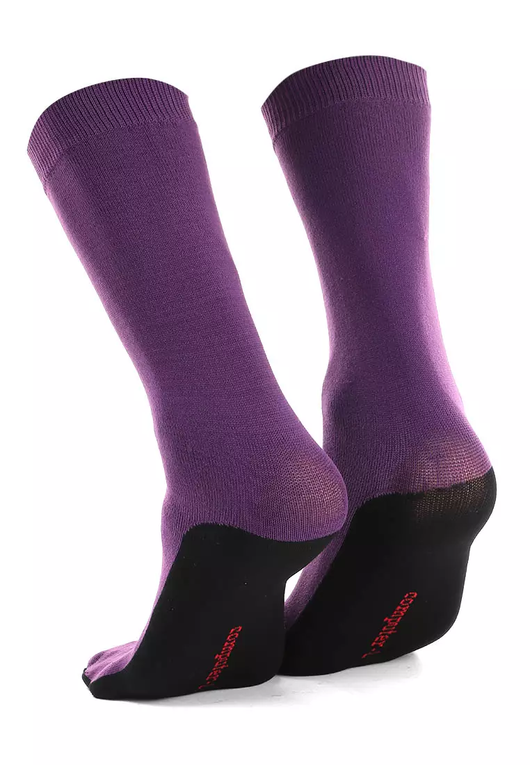 Nercyla Kaos Kaki Wanita Toe Socks Two Tone Casual Footwear Material Spandex ORIGINAL - Purple