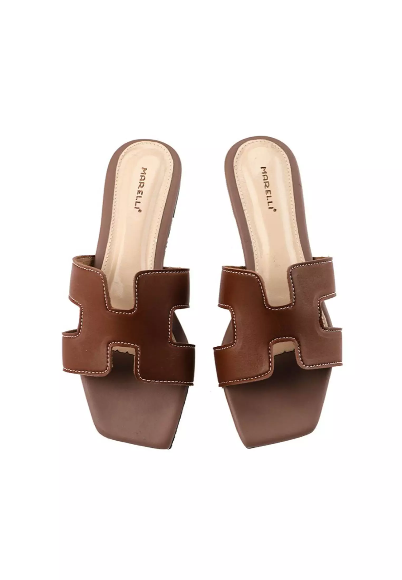 Ariana Sandal Teplek wanita Flat Slip On - Camel