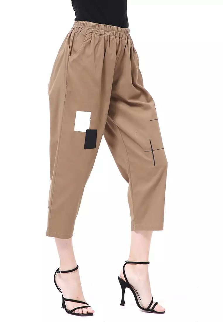 Stella Celana Panjang Wanita Casual Long Pants Korean Style Material Cotton Twill ORIGINAL - Mocca
