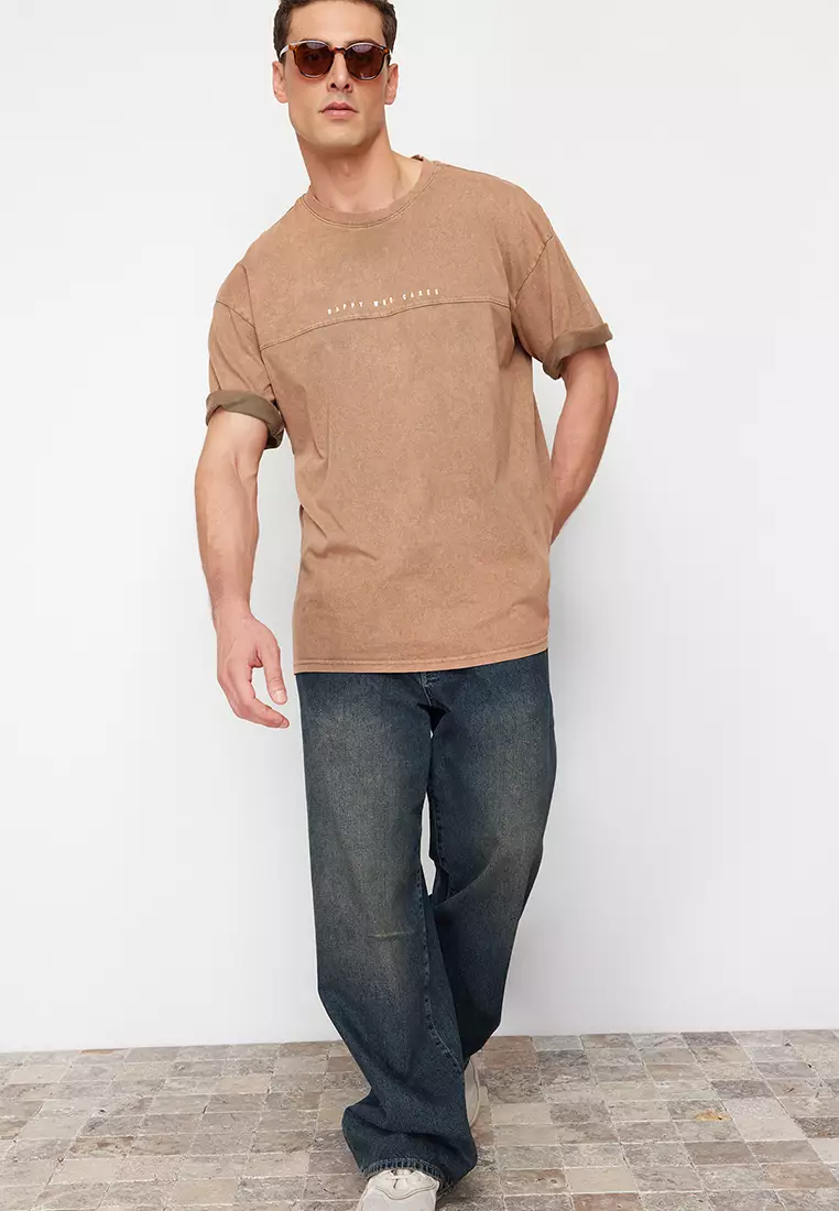 Faded-Effect Printed T-Shirt