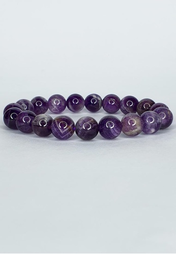 Jillian & Jacob Gemstones purple Amethyst Chevron Bracelet 10mm-17cm 2BC1FAC454ABA1GS_1