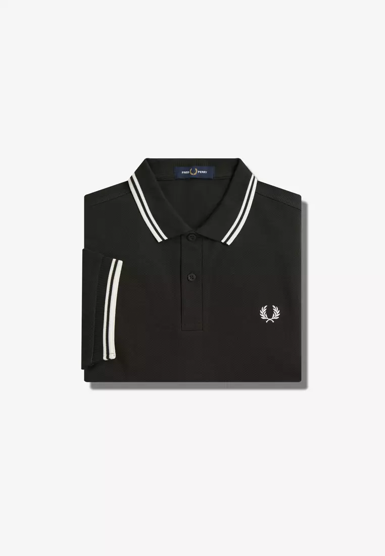 Fred Perry M3600 Twin Tipped Fred Perry Shirt (Night Green / Snow White / Snow White)