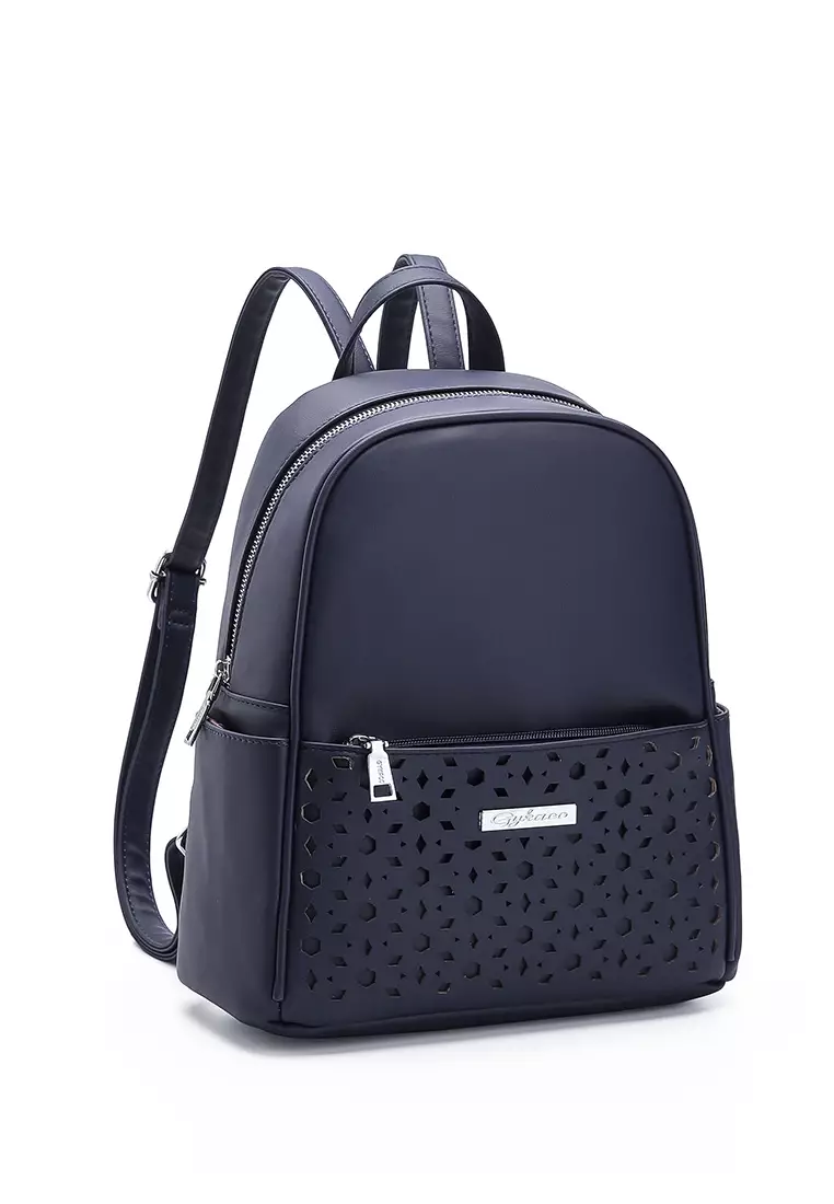 GYKACO YOONA Navy Blue - Tas Ransel Wanita - Fashion Backpack (IMPORT)