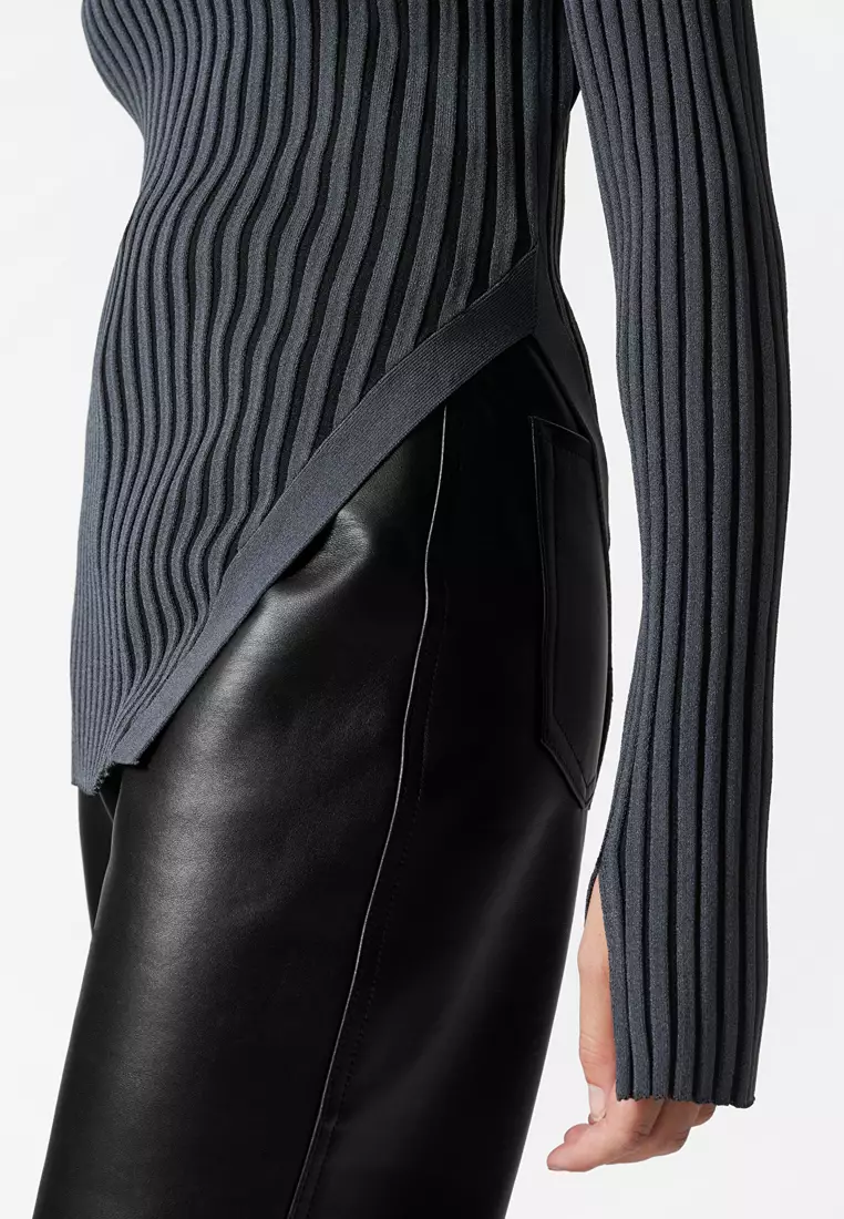 Asymmetric Rib-Knit Top