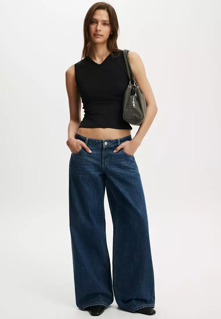 Low Rise Wide Jeans