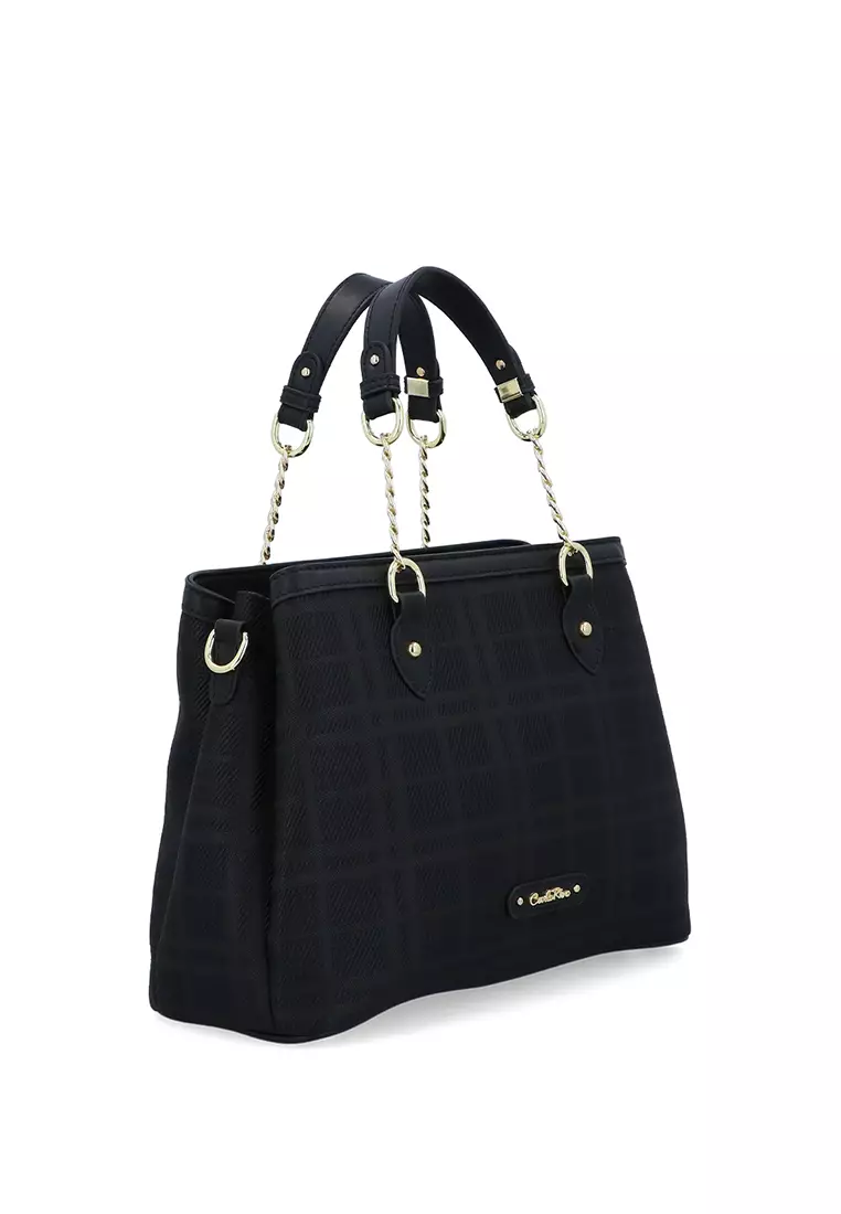 CR Brushed Plaid Top Handle II - Black