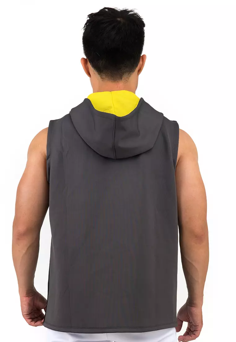 FLEXZONE Sport Hoodie Sleeveless Jacket Versatile Series Grey Black