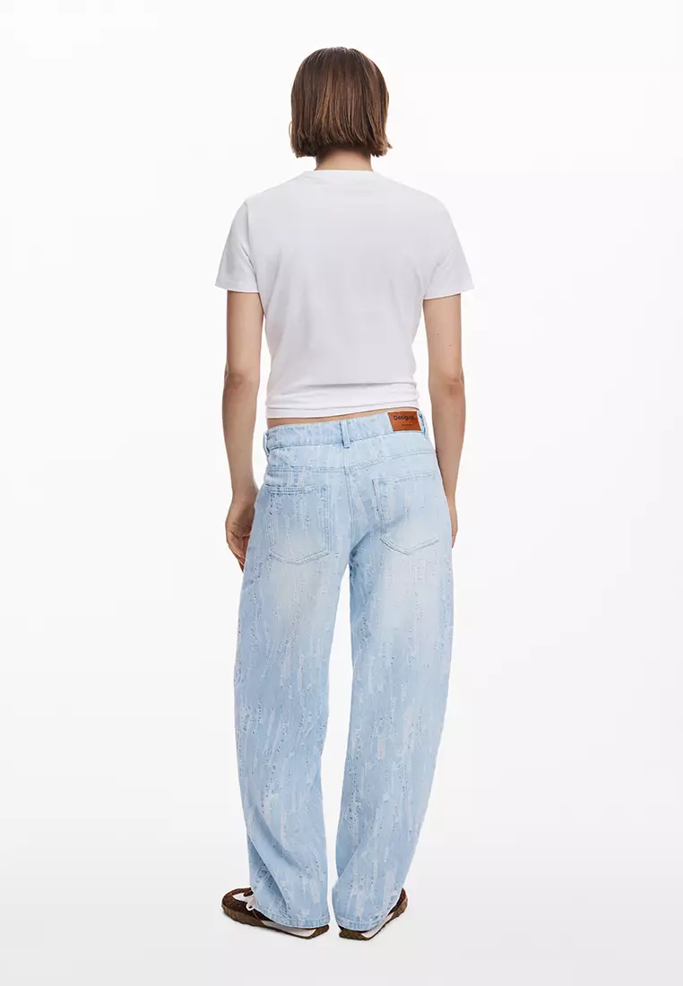 Worn denim pants for women I Desigual.com