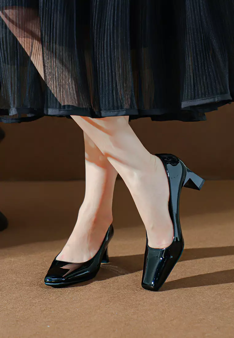 5CM Square Toe Patent Leather Pumps BY2355-3