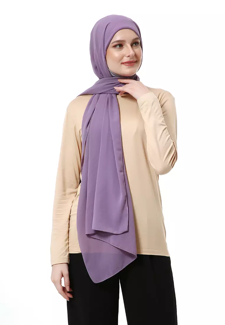 Zhalika Phasmina Motif Polos High Premium Quality - Mauve
