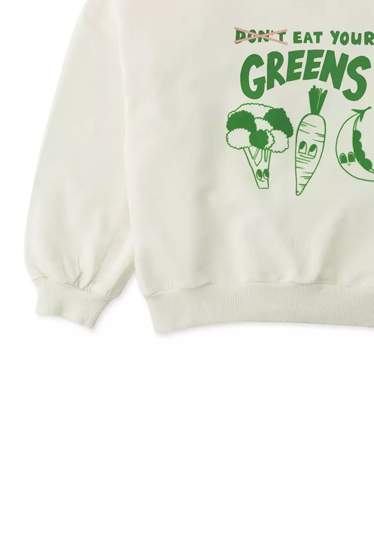 Girls Serena Terry Pullover With Veggies Print