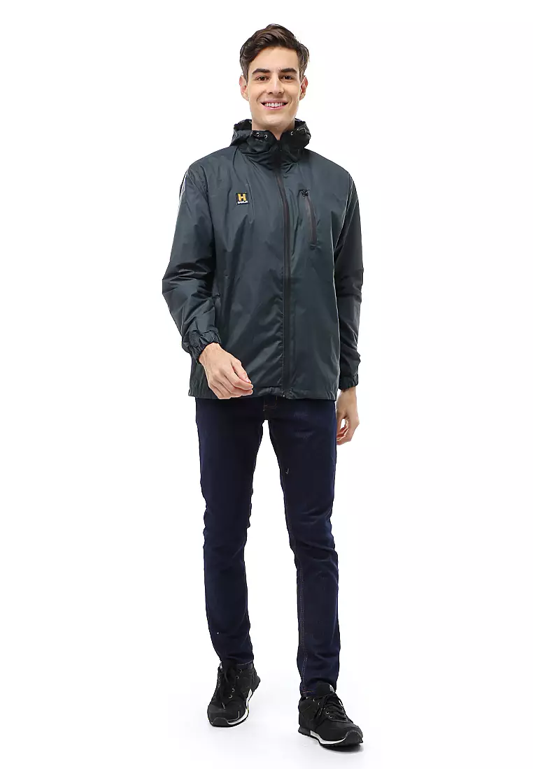 Clover Outerwear Jacket Hoodie Pria Waterproof Anti Air Material Taslan ORIGINAL - Green Bottle