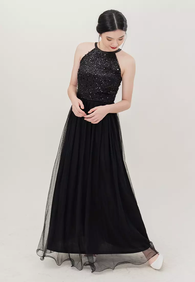 网纱长款晚礼服