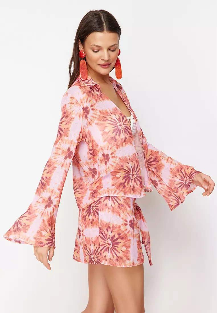 Patterned Crop Shirt