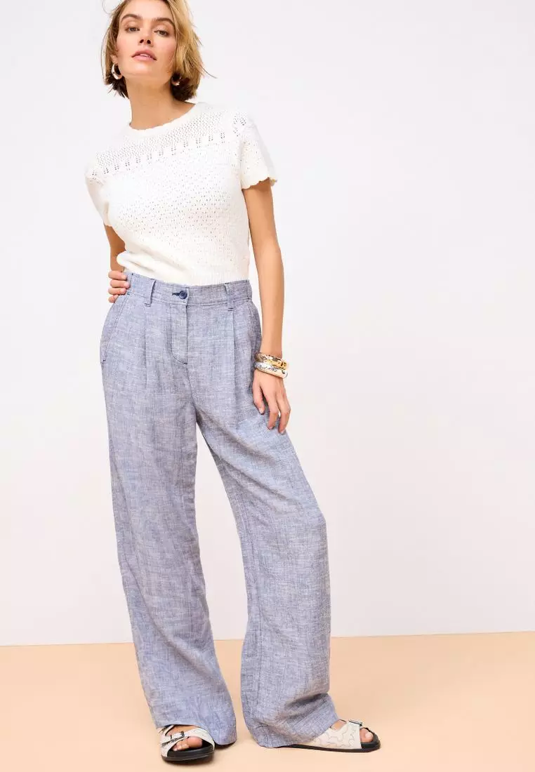 Next grey linen trousers top
