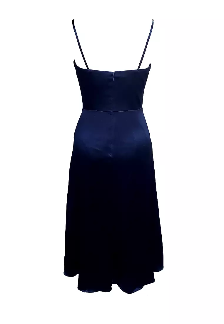 浪漫迷人修身剪裁真絲色丁晚禮服