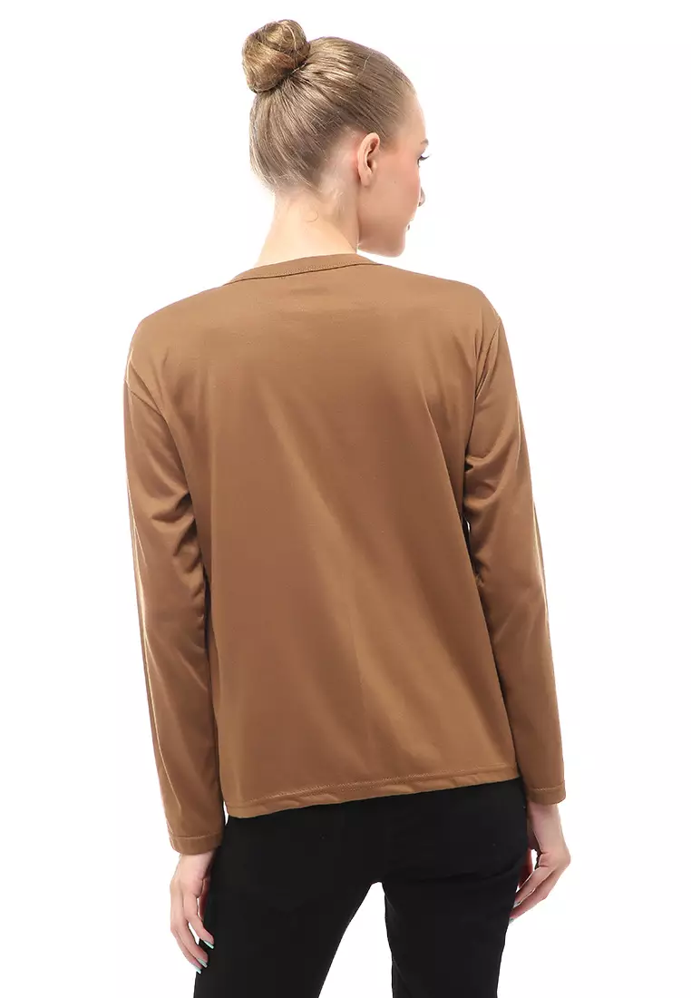 Dreama Kaos Oversized Long Sleeves Atasan Wanita Relaxed Fit - Mopan Bubu The Bear