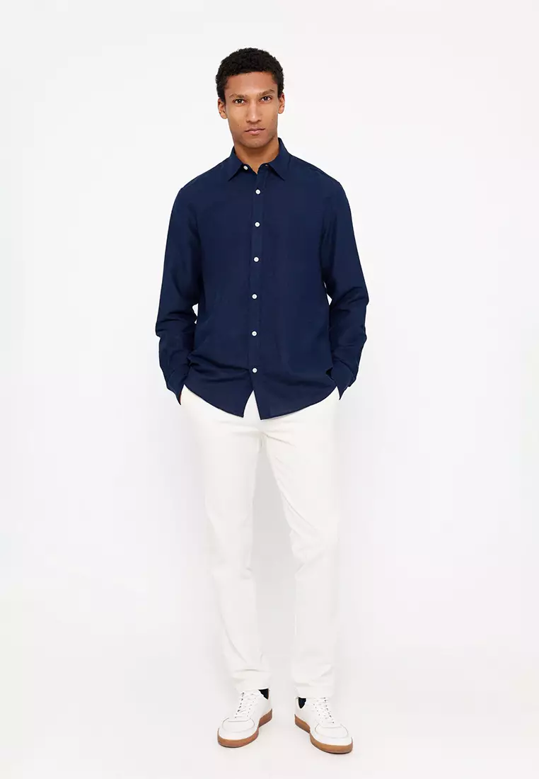 Plain Cotton Linen Shirt