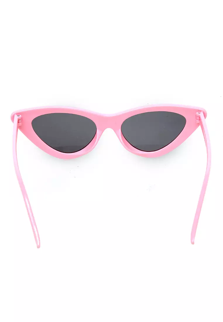 Kacamata Ulzzang Triangle Vintage Cat Eye Women - Pink