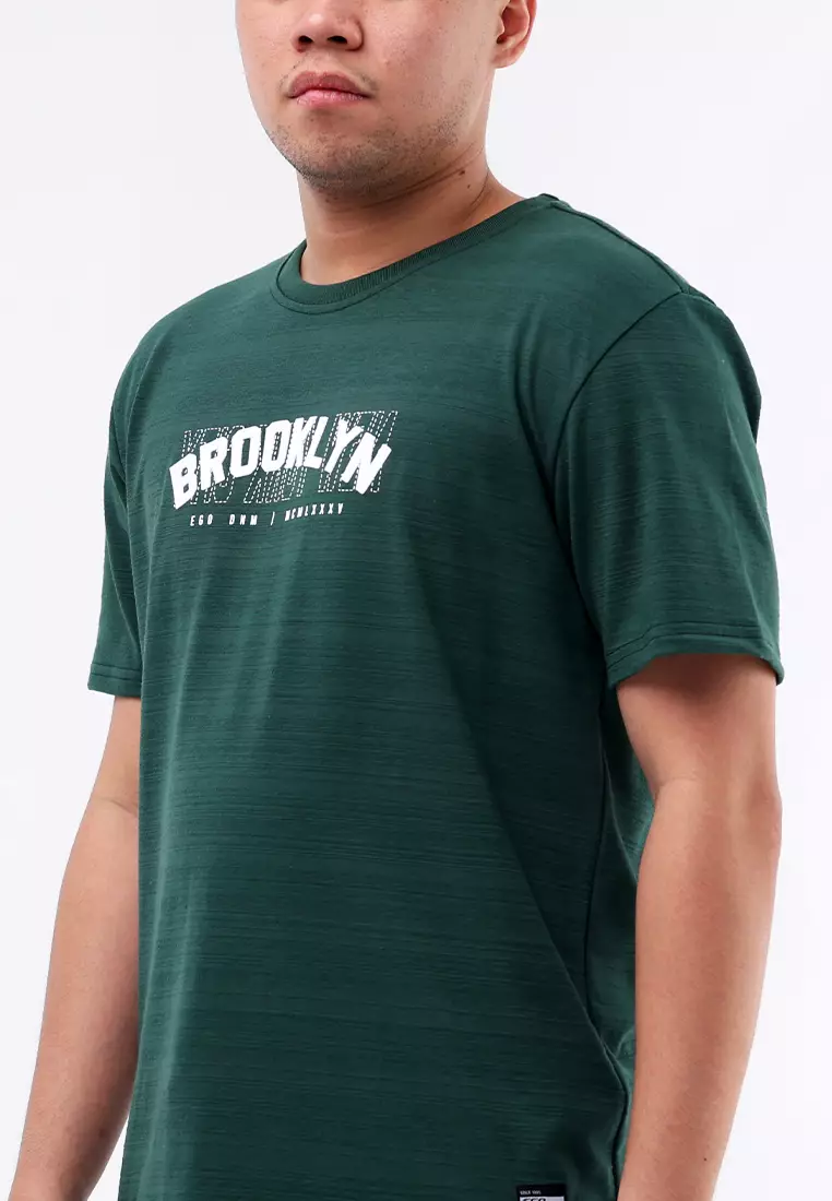 Round Neck Streaky Short Sleeves T-Shirt