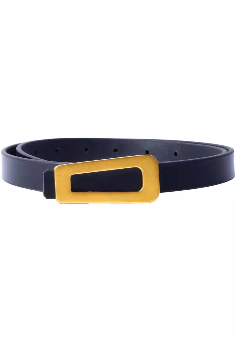 Black Belt Women - Women Leather Designer Belt -Gold Buckle Women belt in Full Grain Leather -Oxhide D12