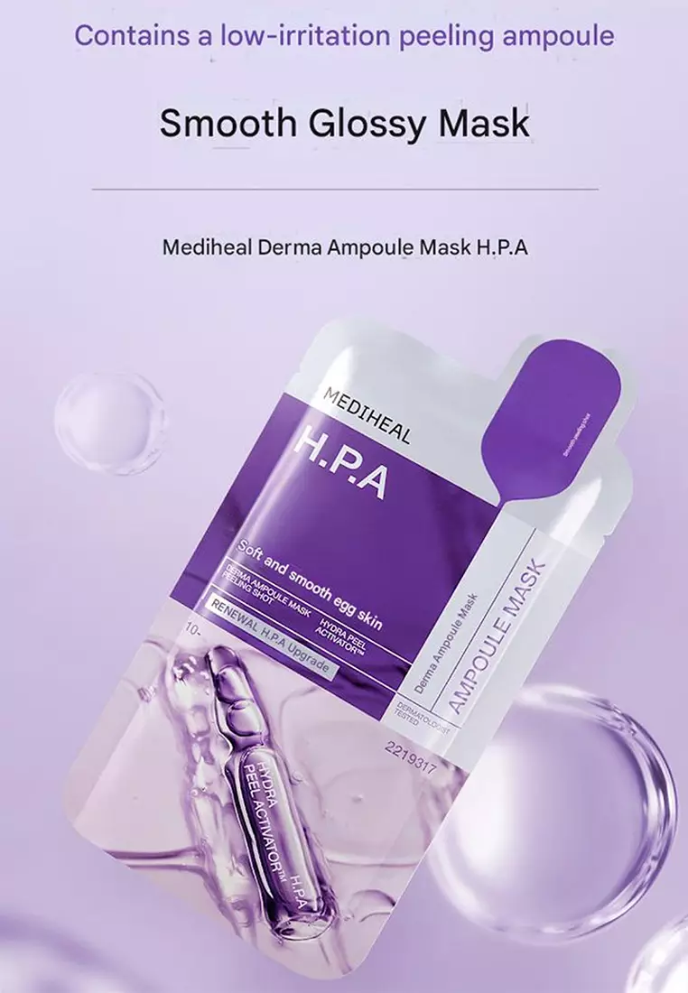 MEDIHEAL [Renewal] Derma Ampoule H.P.A Mask Sheet, 5s - Gentle exfoliating for smooth, radiant skin
