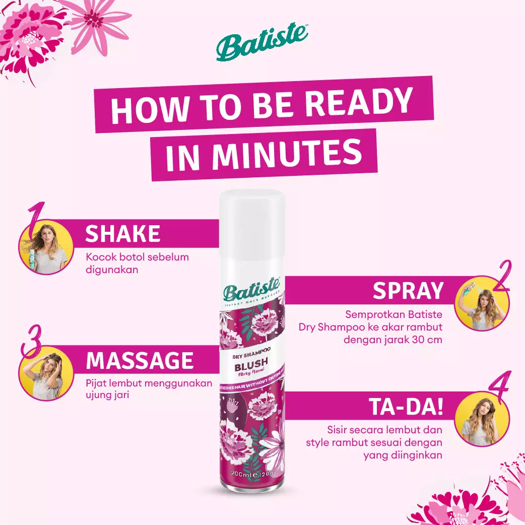 Batiste Floral & Flirty Blush Dry Shampoo 50ml