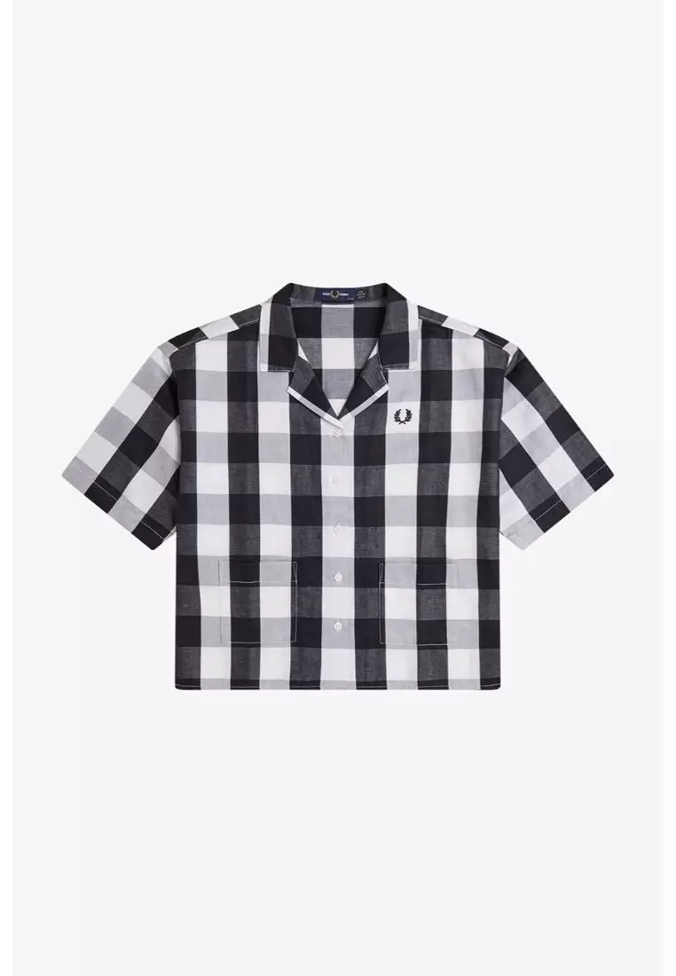 Fred Perry G9193 Monochrome Check Shirt (White)