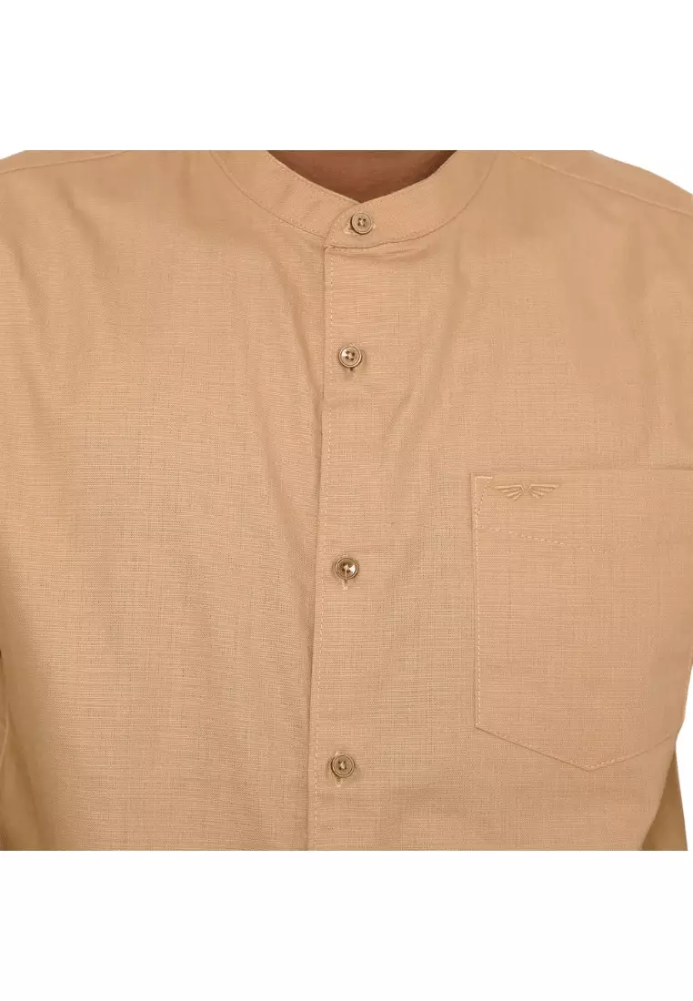 RBJ Kemeja Polos Koko Krah Shanghai Cream Regular Fit Pria