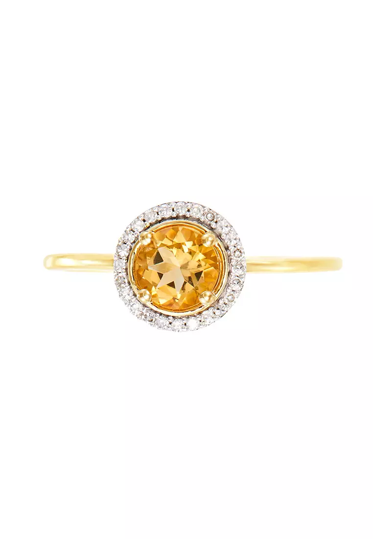 HABIB Citrine and Diamond Ring in 375/9K Yellow Gold 261881121(R)YG-CITR